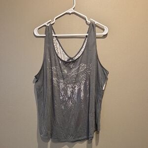 Maurices Gray Tank Top with Eagle Graphic